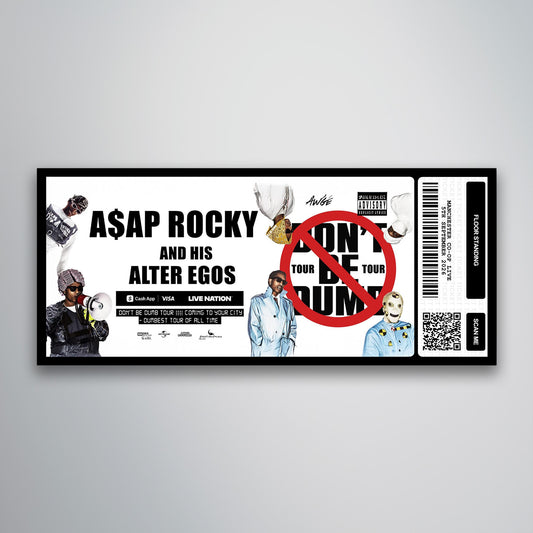 A$AP Rocky - Don't Be Dumb Tour - Souvenir Gift Ticket
