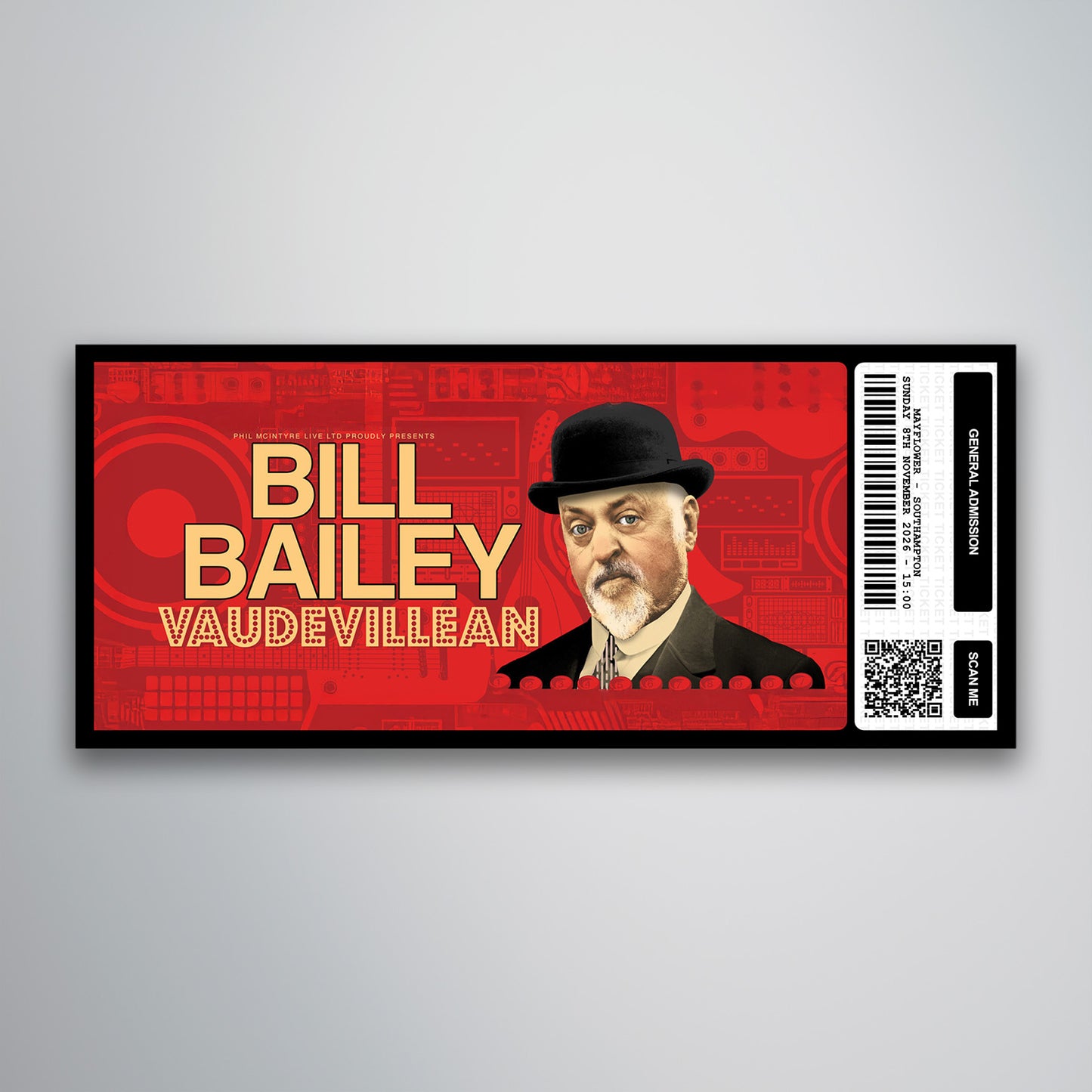 Bill Bailey - Vaudevillean Tour - Souvenir Gift Ticket