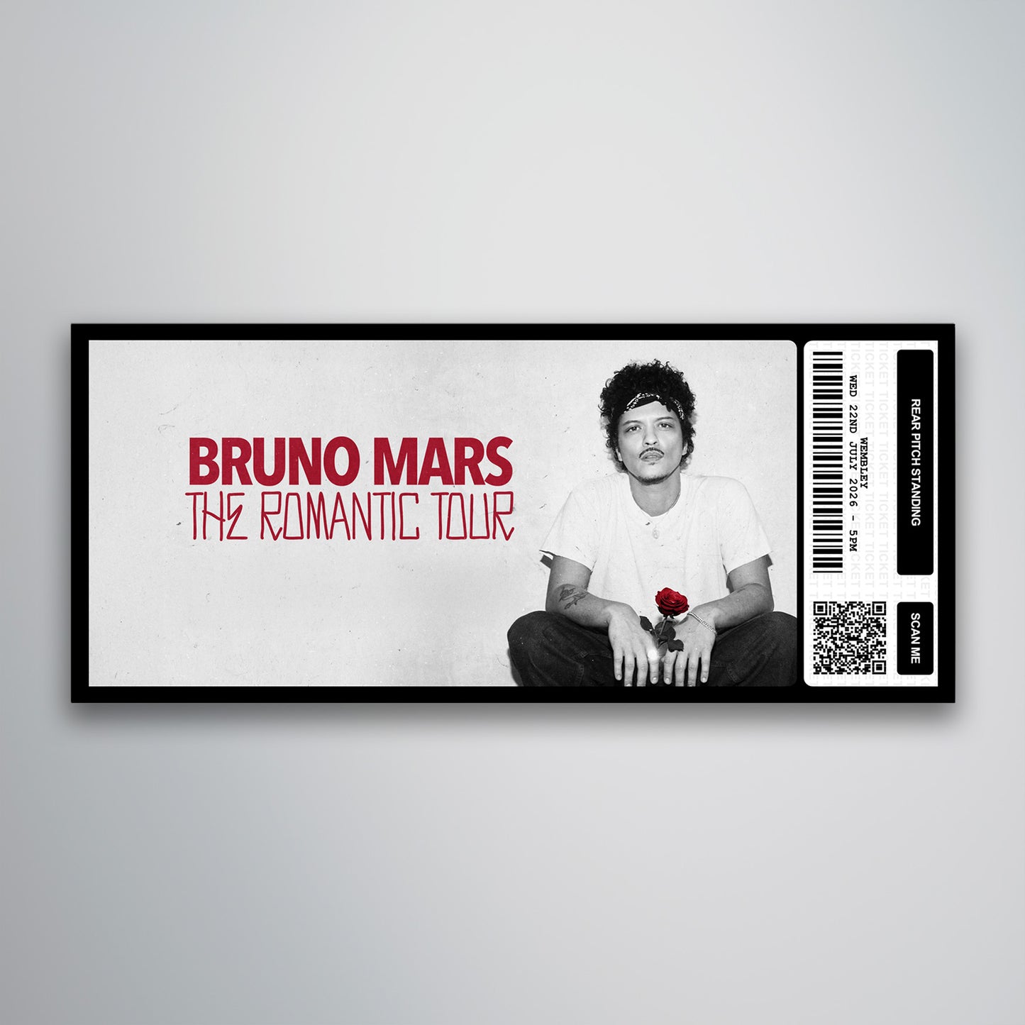 Bruno Mars - The Romantic Tour - Souvenir Gift Ticket