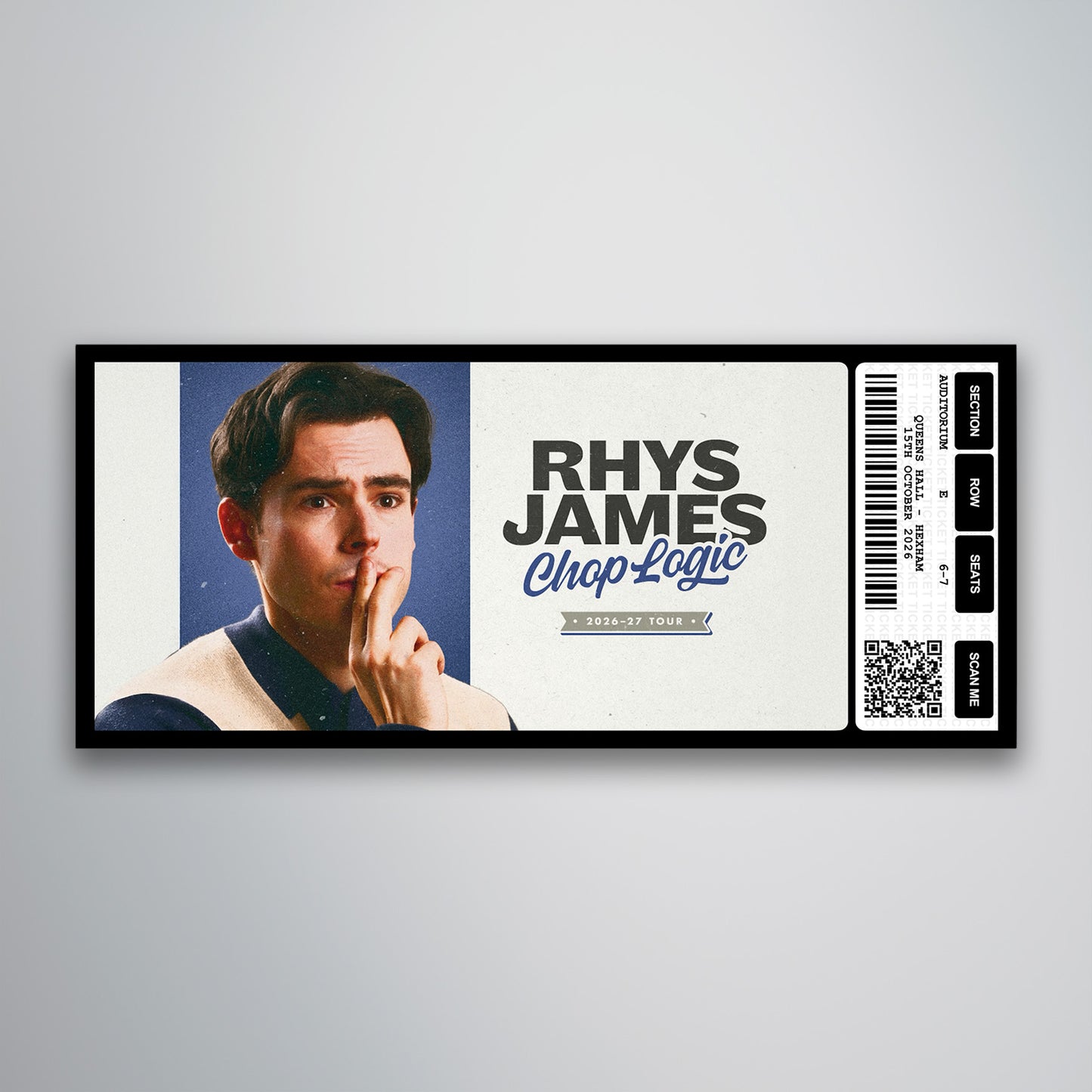 Rhys James - Chop Logic Tour - Souvenir Gift Ticket