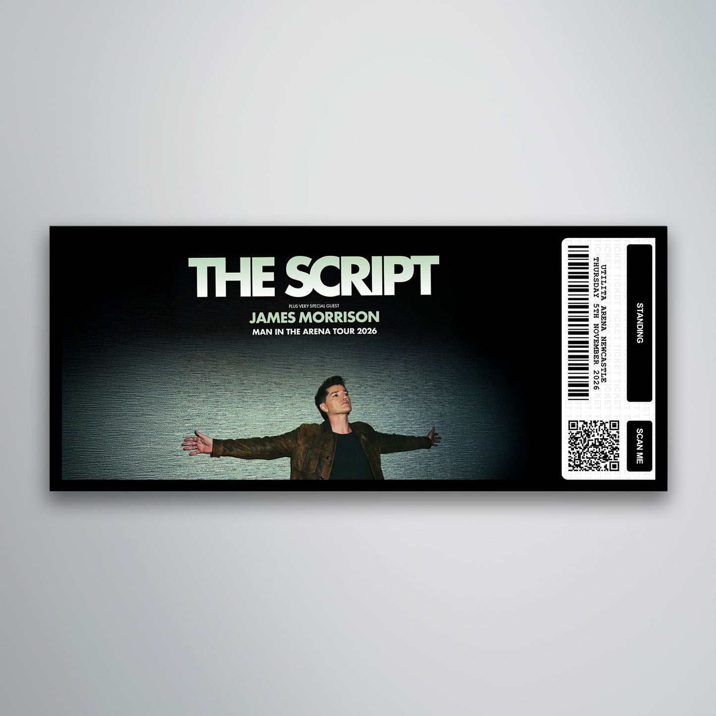 The Script - Man in the Arena Tour - Souvenir Gift Ticket
